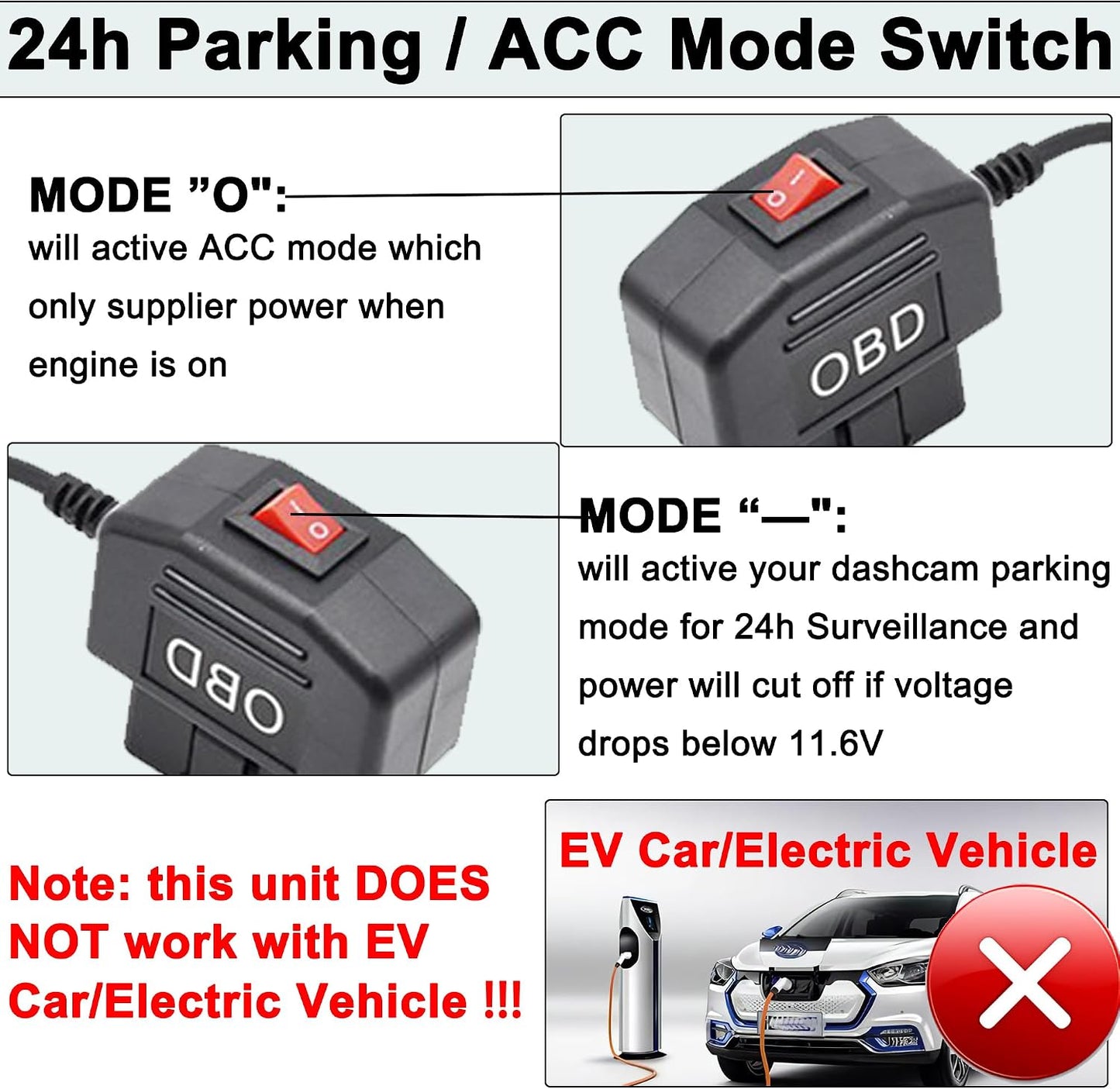 Cable OBD2 a USB para cámara de salpicadero 3.5m
