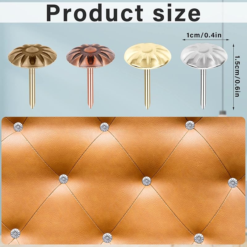 400 Clavos Latón Decorativos para Tapicería y Uñas