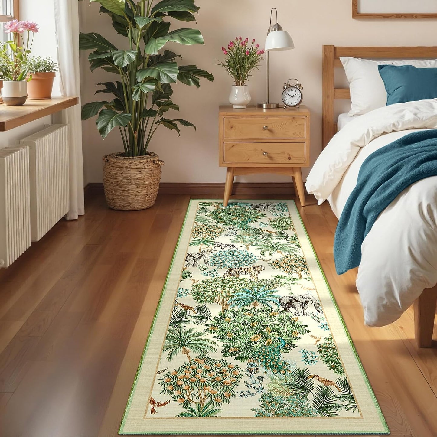 Alfombra pasillo 2x6ft antiderrap estampado animales
