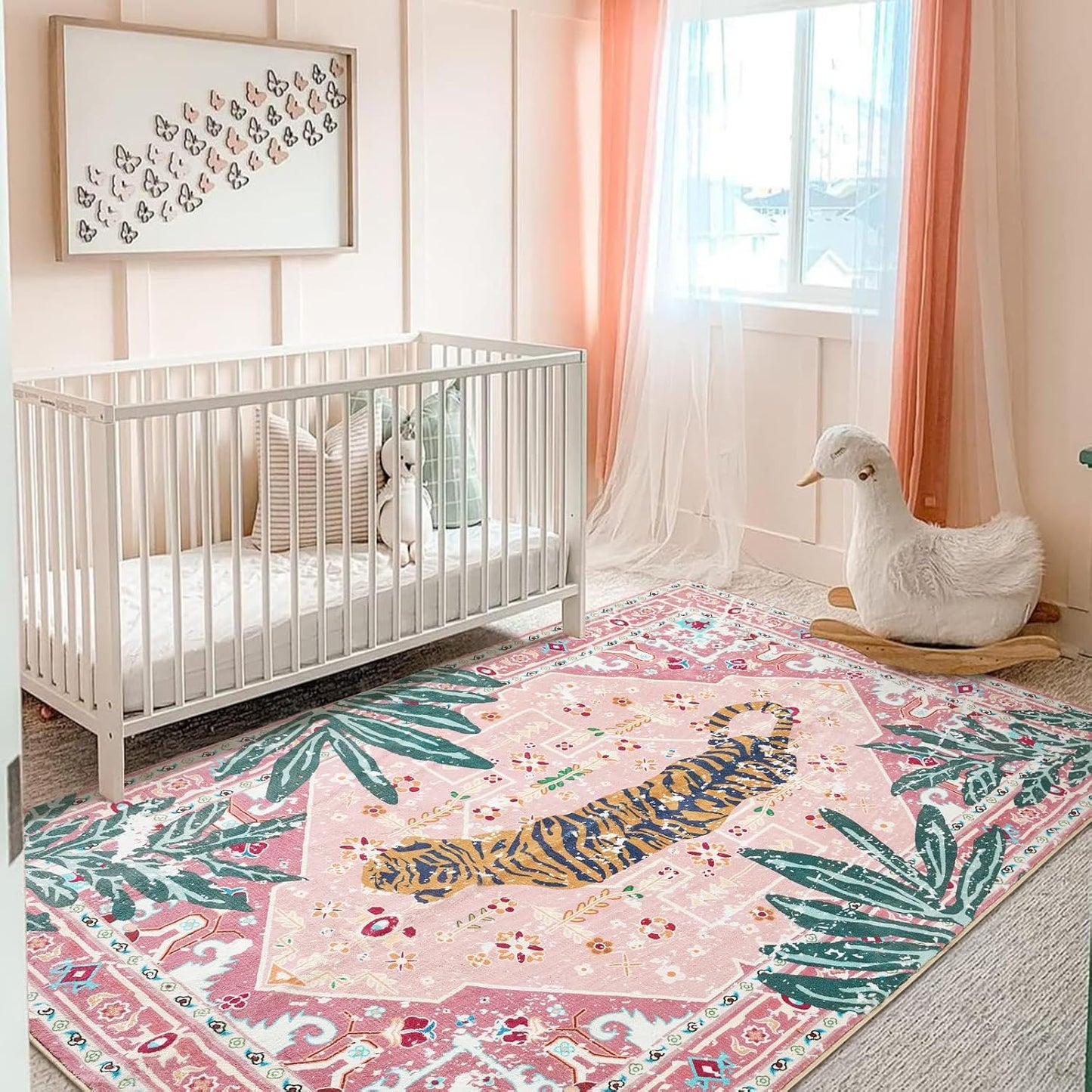 Alfombras lavables estilo bohemio 5x7ft jungla oriental