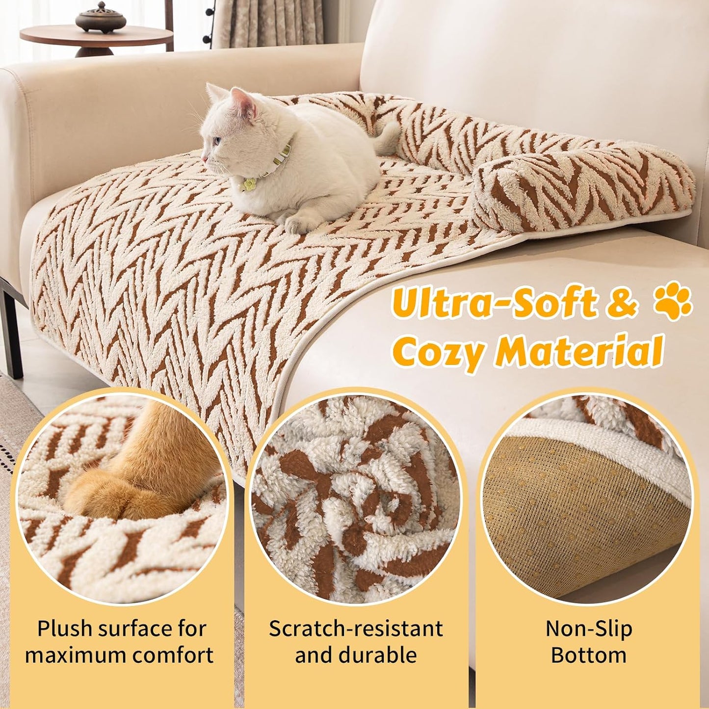 Alfombrilla para perros con soporte cuello y cabeza suave para sofá