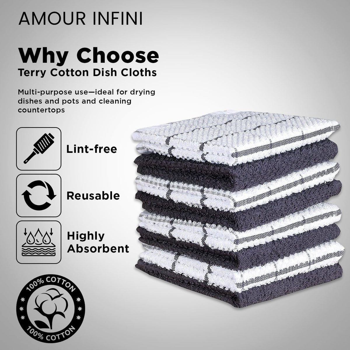 Paños cocina 100% algodón absorbentes lavables