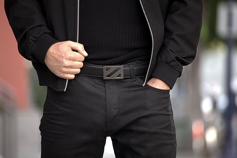 Cinturón cuero grano completo para hombre hebilla aleación