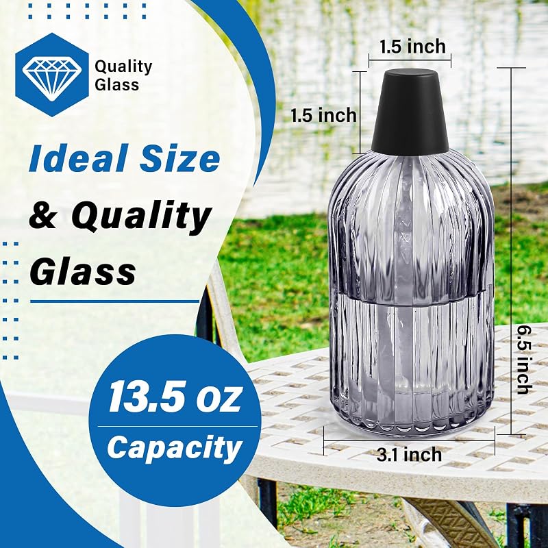 4 Linternas Cristal Citronela Exteriores Recargable Cubiertas