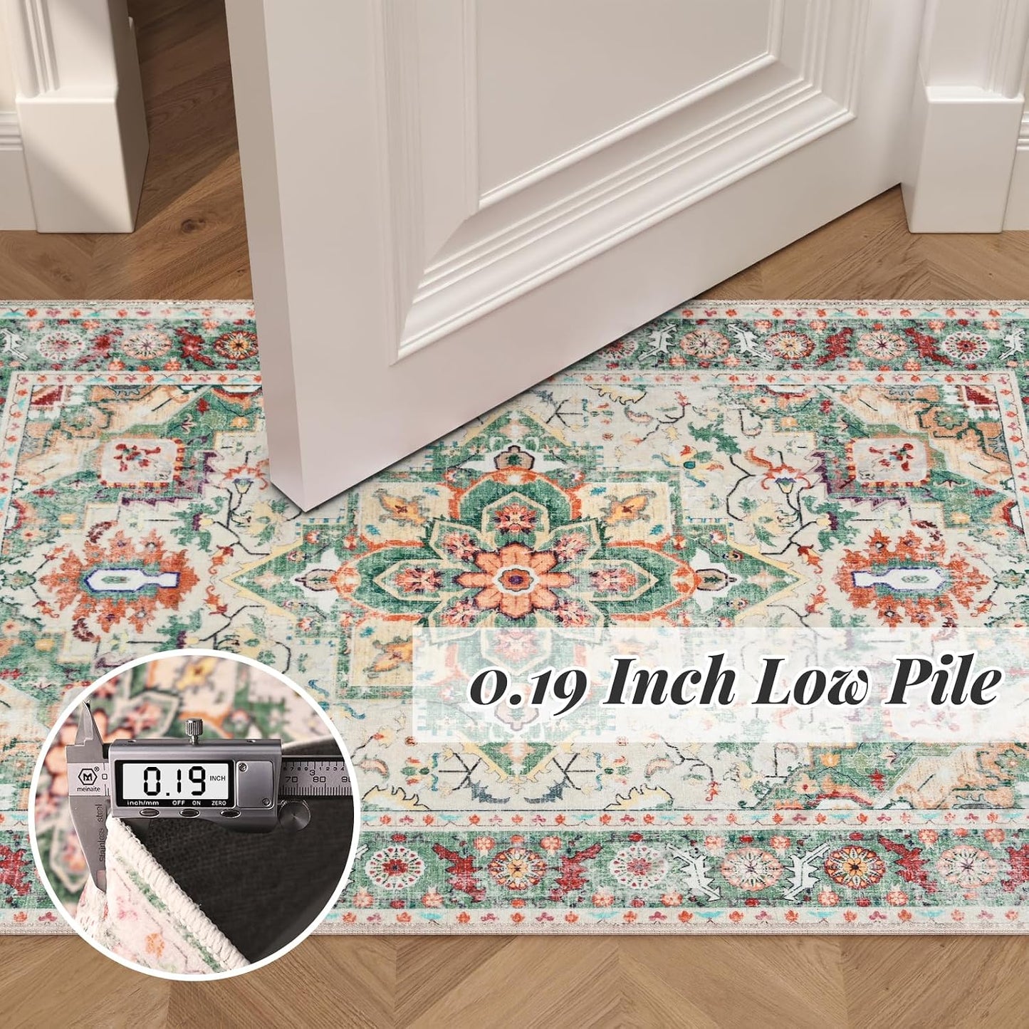 Alfombra vintage entrada 2x3ft antideslizante suave