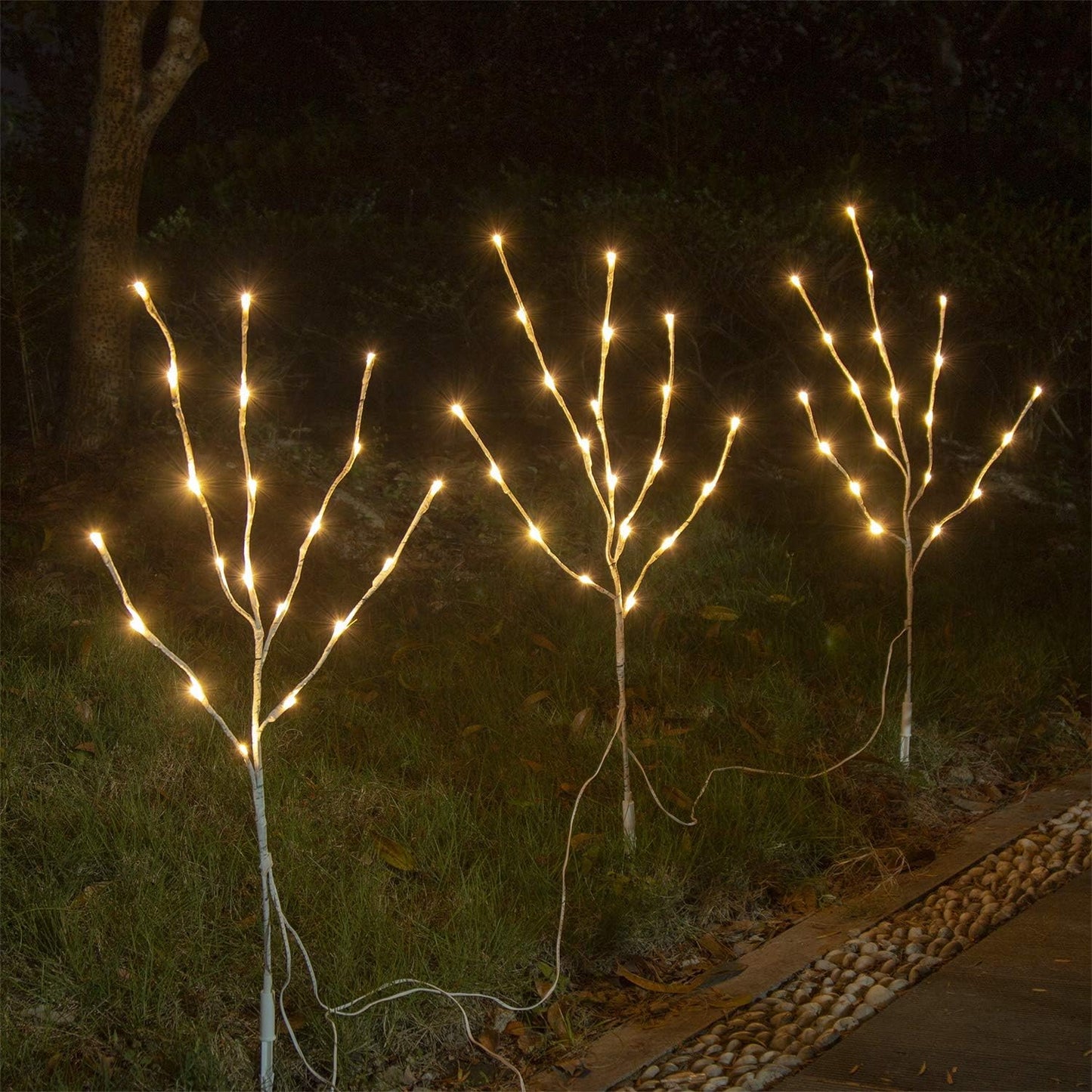 Luces abedul blanco enchufe sauce 30" 60LT interior exterior