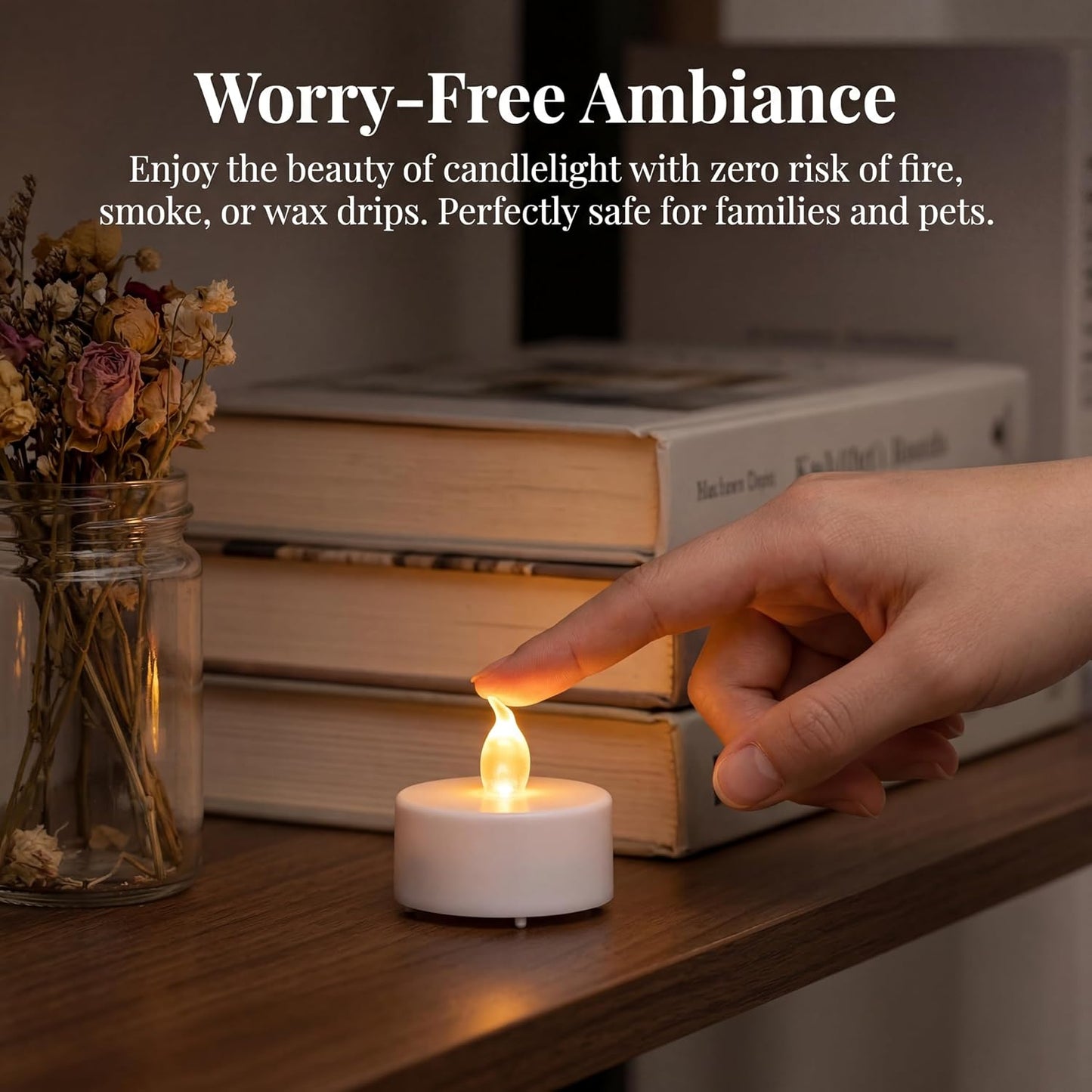 Velas LED parpadeantes 12 pzas 200h decoración