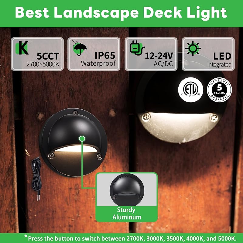 Luces LED 12V impermeables aluminio negro pared jardín