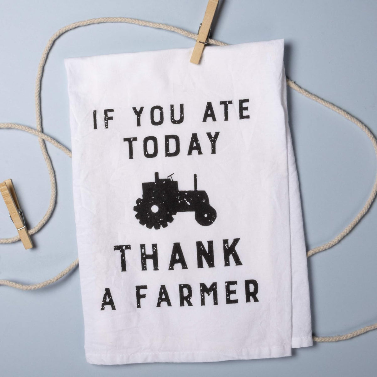 Toalla cocina granja 28x28pulg if you ate today thank a farmer