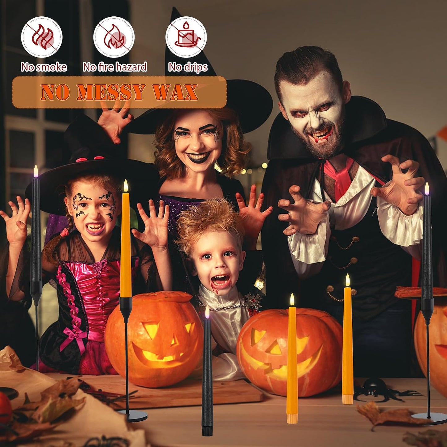 Velas LED Halloween con controles remotos y temporizador