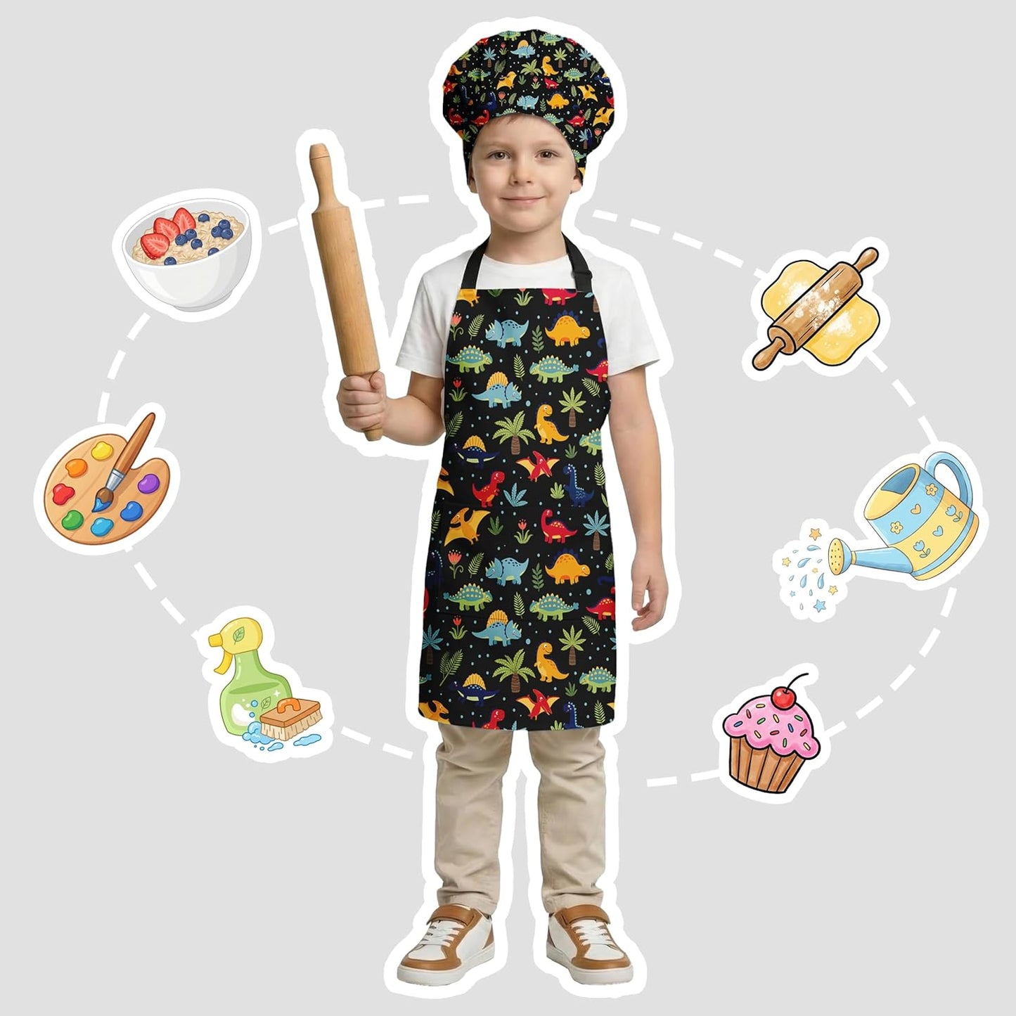 Set Delantal Chef Ajustable con Bolsillo 2026