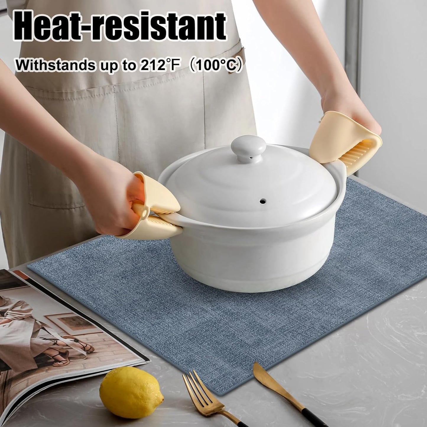 6 Manteles Cuero Sintético Mesa Comedor 30cmx