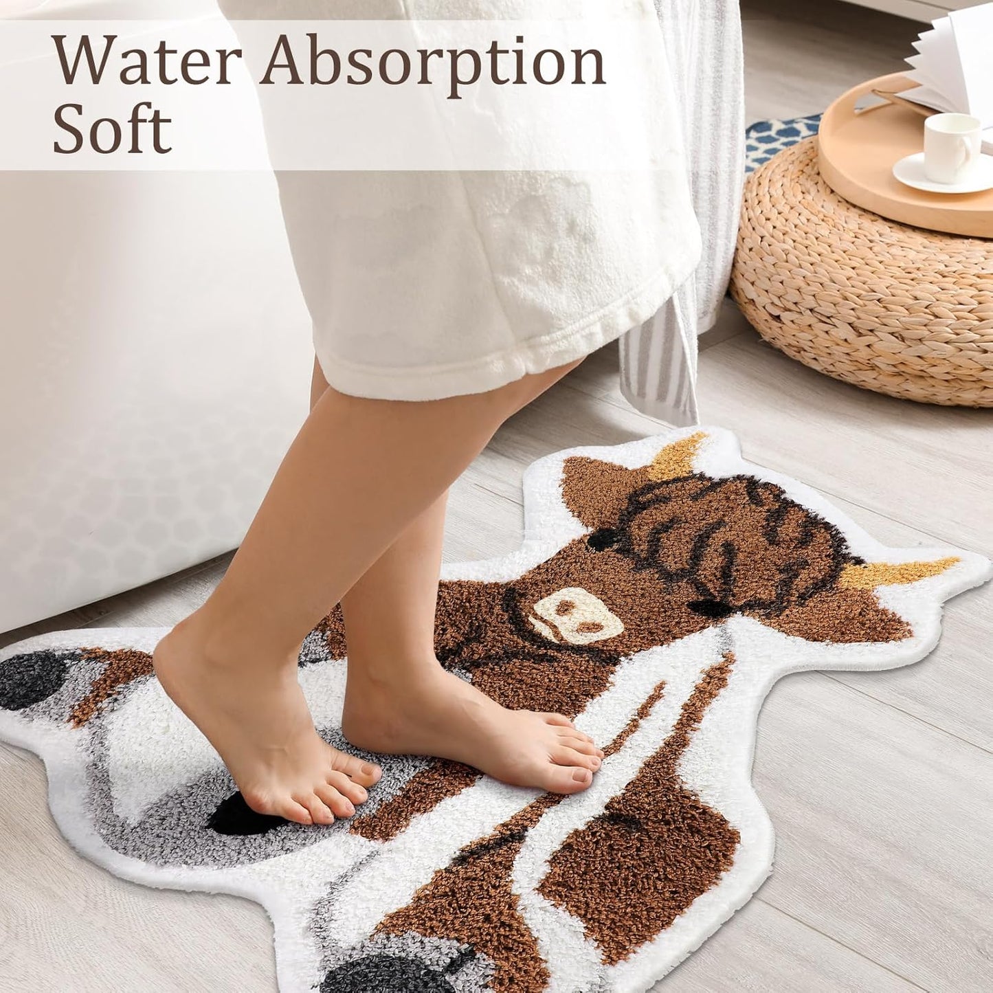 Alfombra baño estilo occidental vintage 24pulg