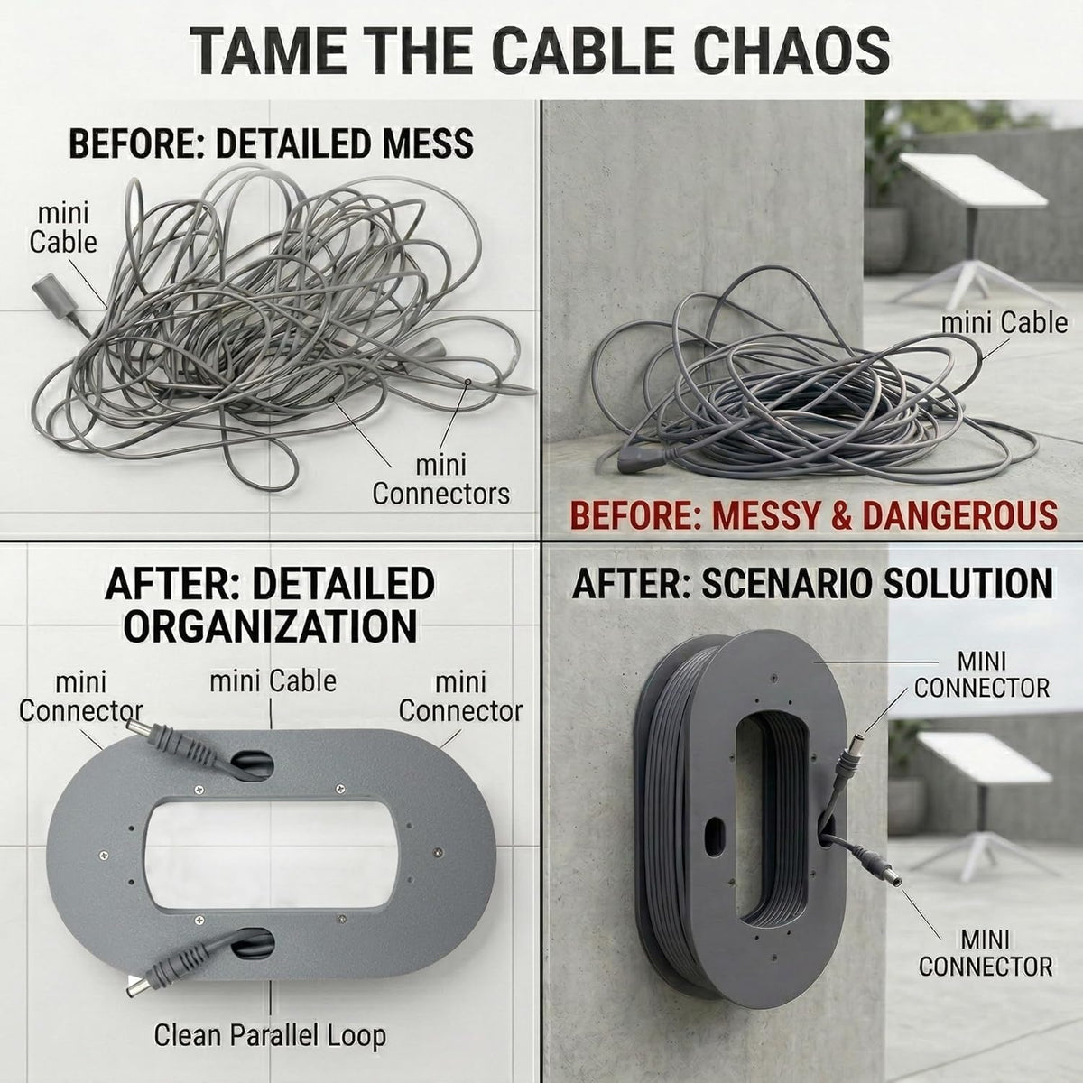 Estante pared cables Ethernet Starlink Mini V4