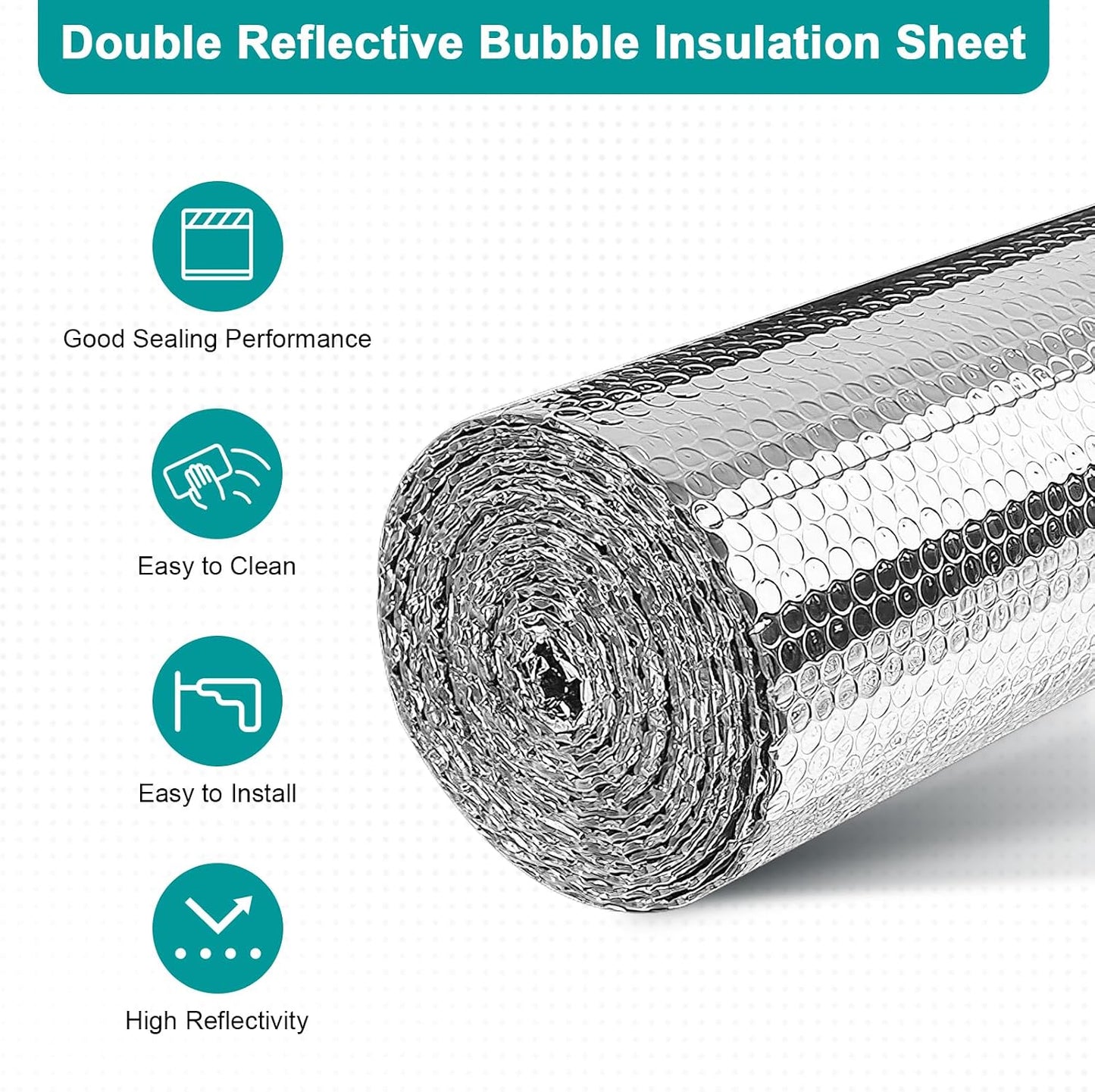 Rollo aislamiento reflectante 59pulg x9.8ft ventanas puerta