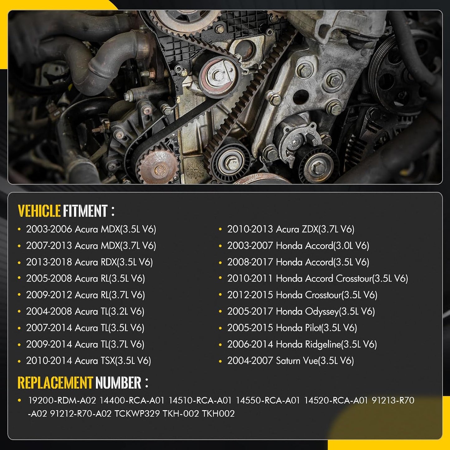 Kit correa distribución bomba agua Acura Honda Saturn 03-18