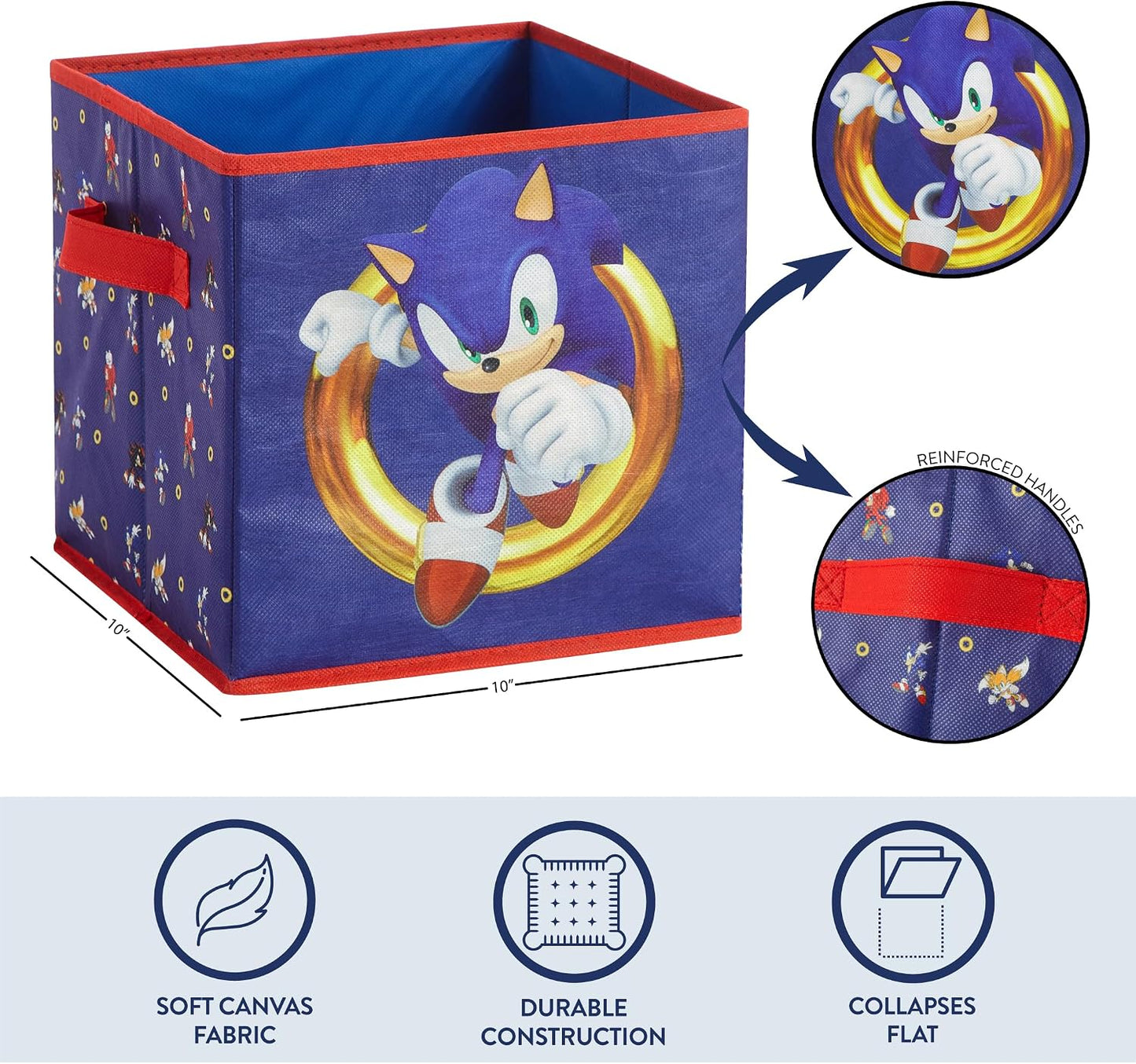 2 Cubos Almacenamiento 10x10" con Asas