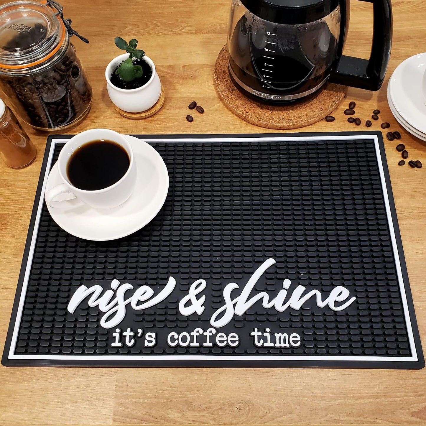 Tapete barra café 18x12pulg antideslizante PVC