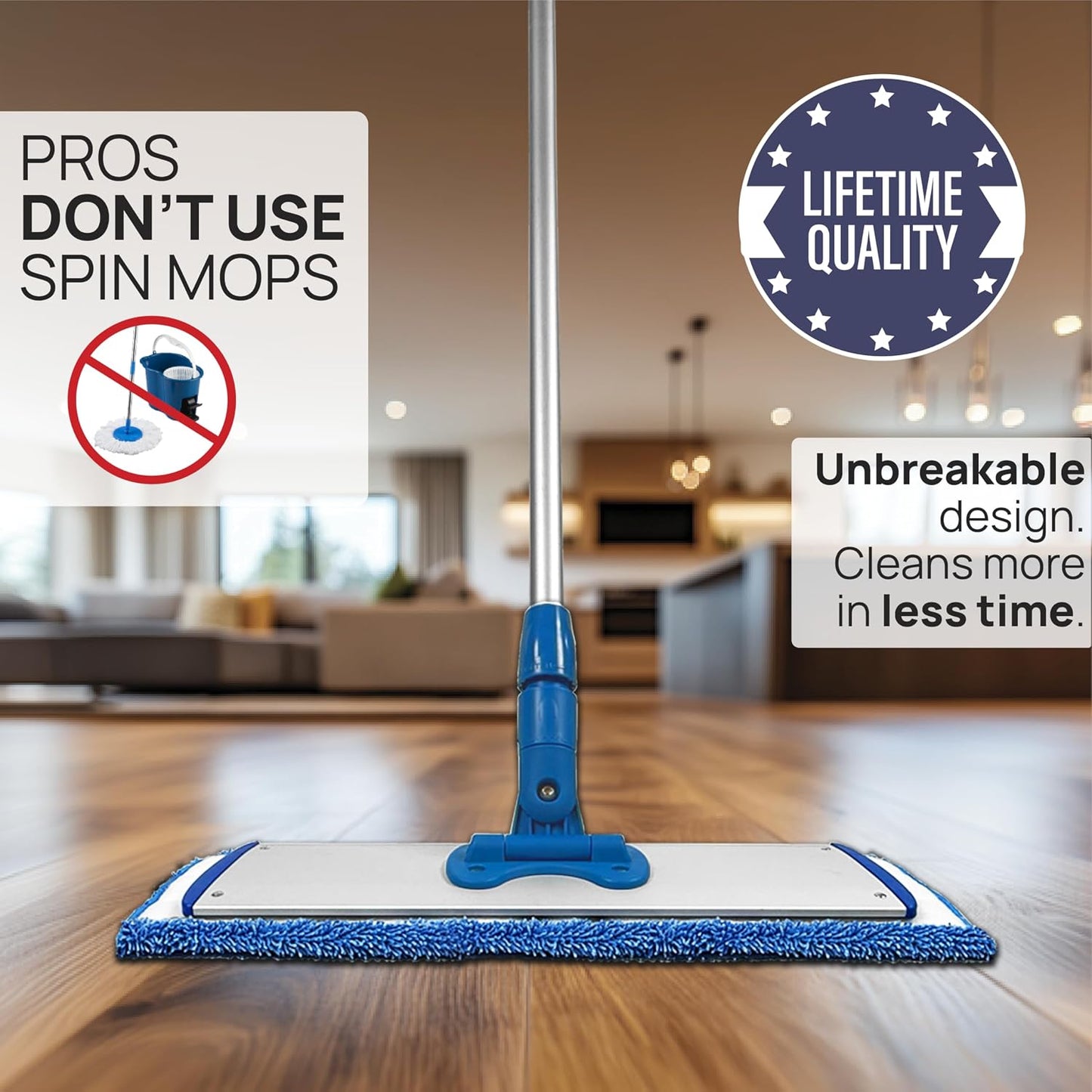Sistema mopa microfibra para pisos dura, laminado y baldosas