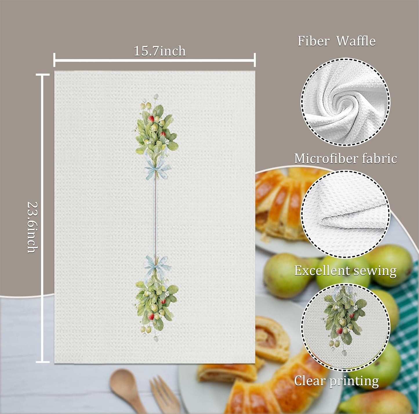 Toalla cocina suave absorbente 16x24pulg reutiliz. primavera
