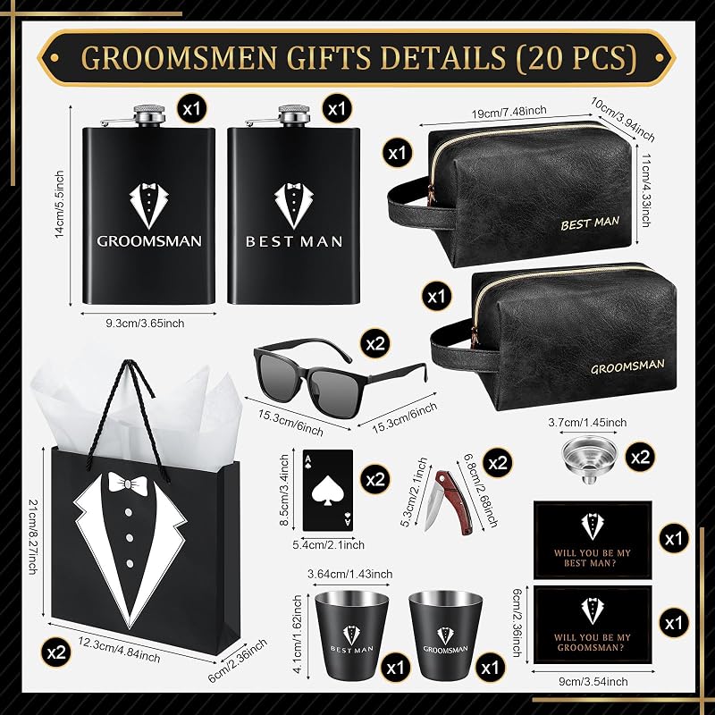 20 Pzas Regalo Padrino Boda Caja con Matracas Gafas Sol