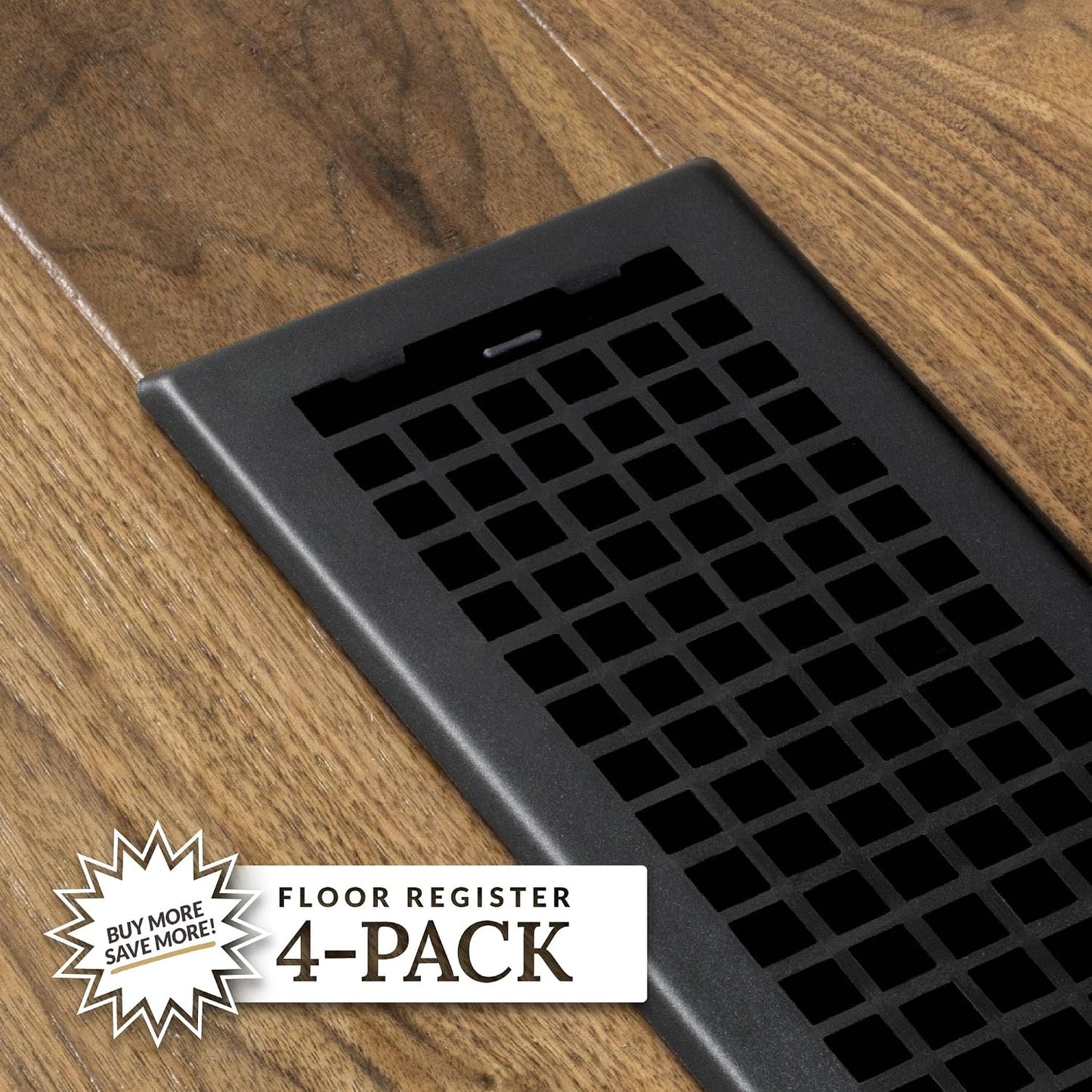 4 Pzas Rejilla Piso Celosía 4x10pulg Negro Texturizado