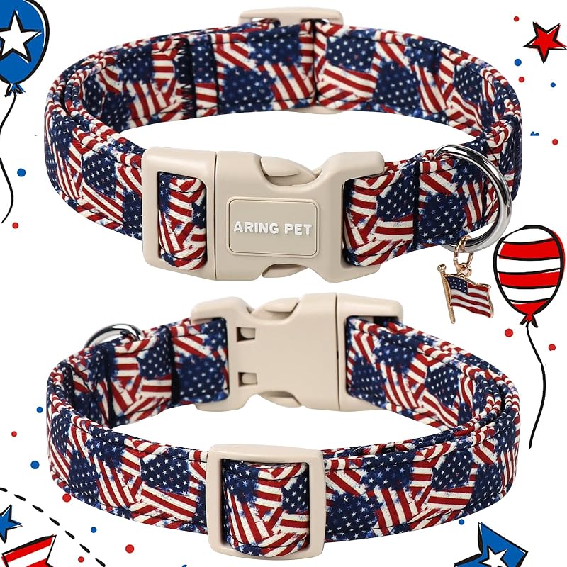 Collar perro bandera USA ajustable 4 de Julio