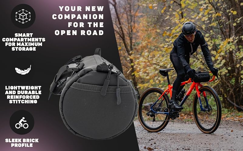 Bolsa manillar bicicleta duradera negro grande