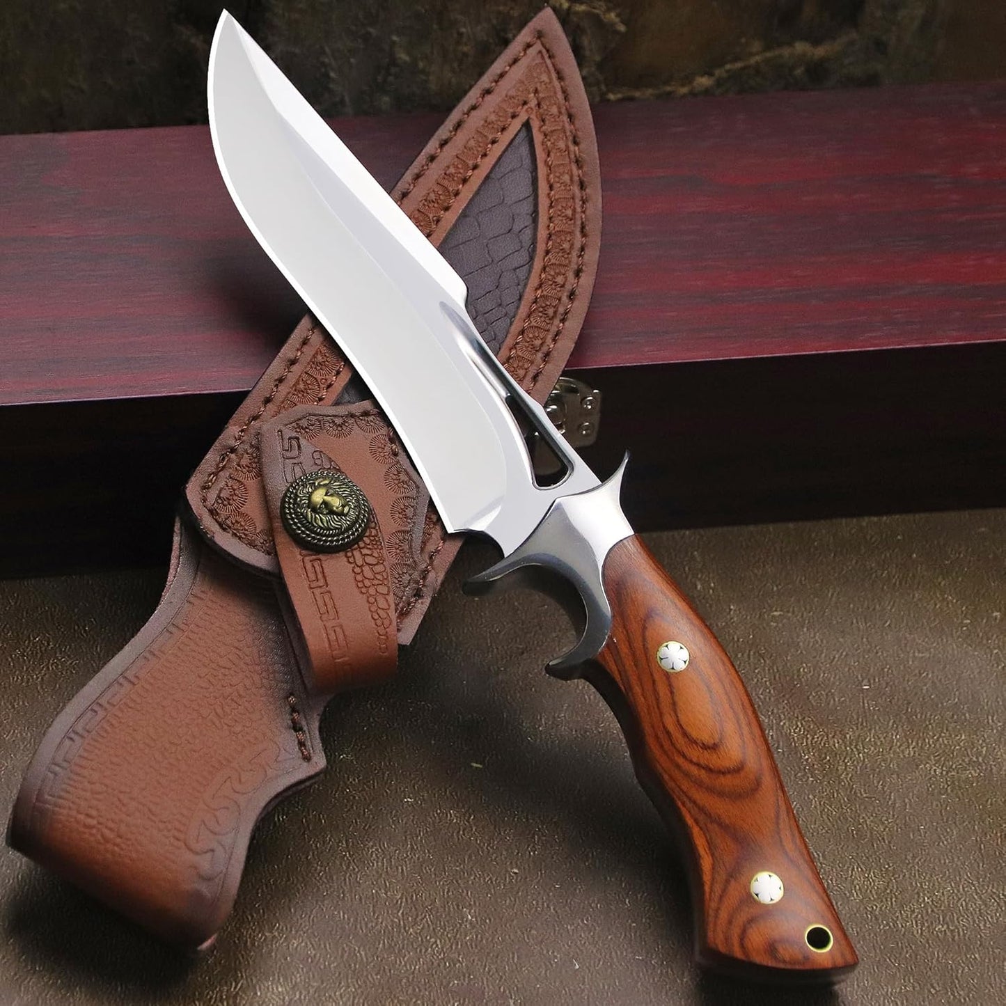 Cuchillo caza M390 10.4" vaina para EDC supervivencia