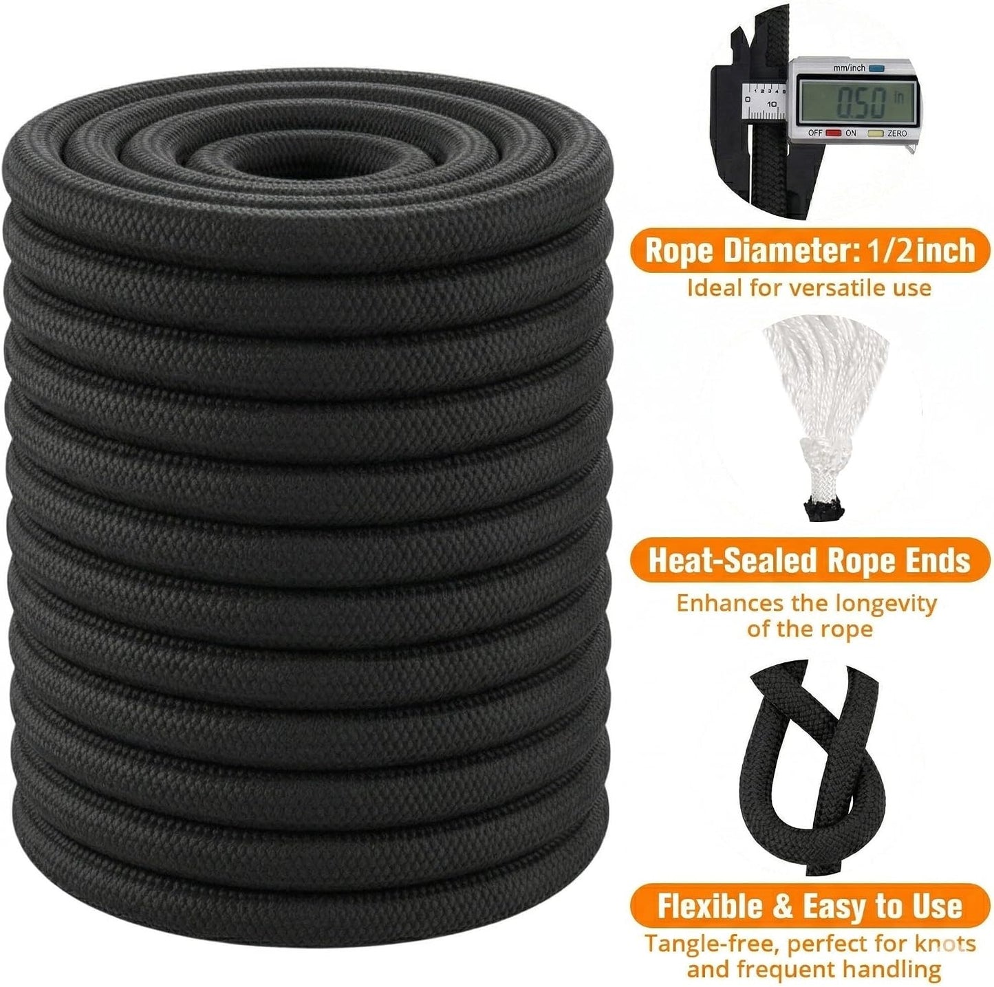Cuerda poliéster 1/2pulg x200ft resistencia alta trabajo