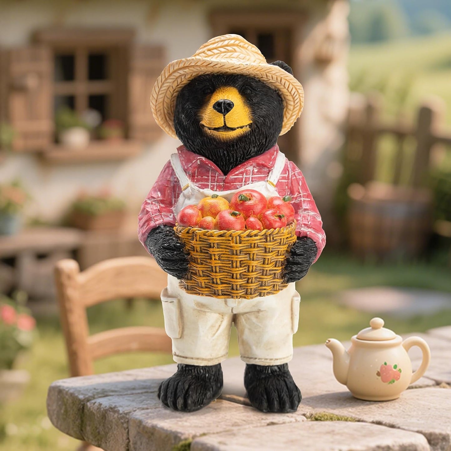 Figura oso negro decoración hogar oficina regalo cumpleaños