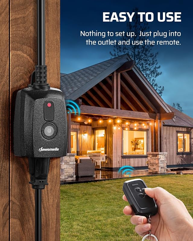 Toma control remoto exterior 125V 15A con cable SJTW