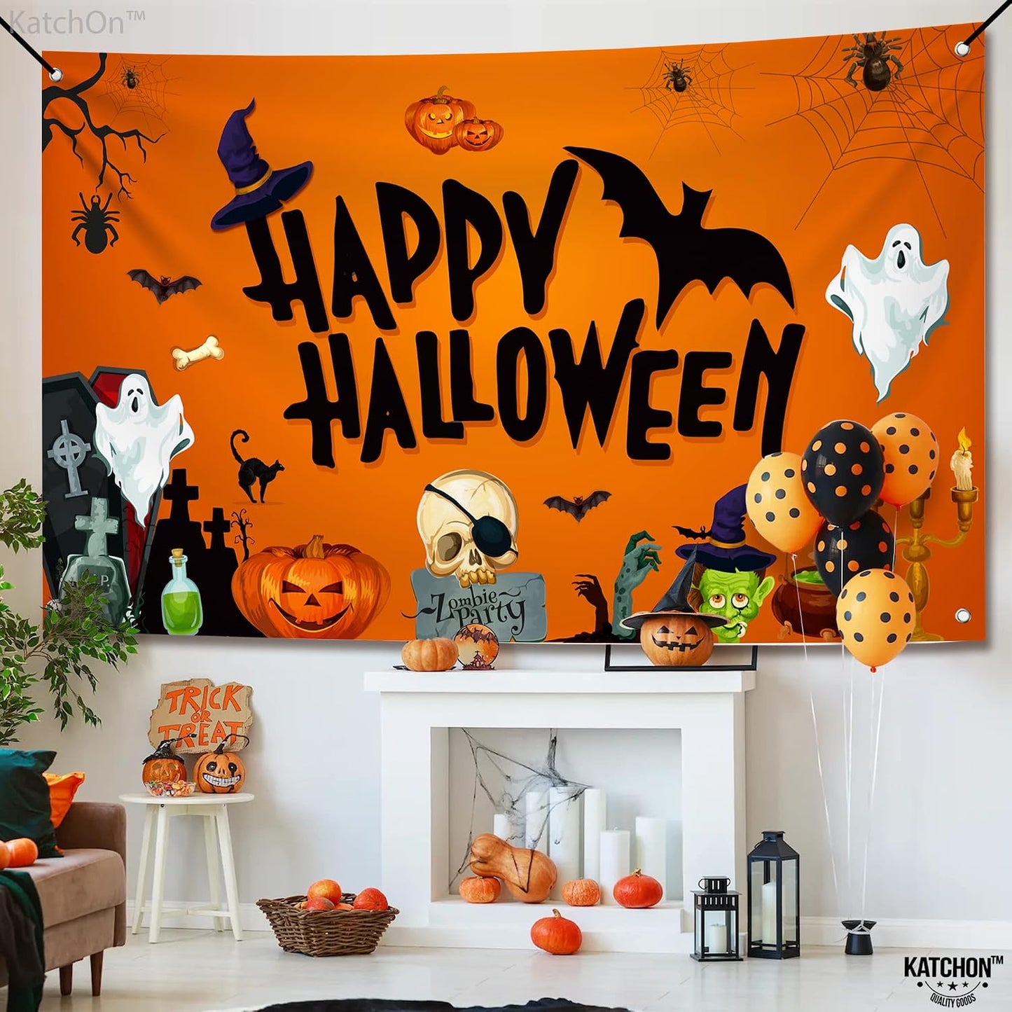 Telón día de los muertos XL 72x44pulg decoración halloween
