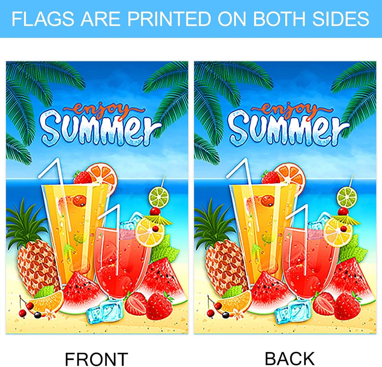 Bandera jardín diseño zumo frutas 12x18"