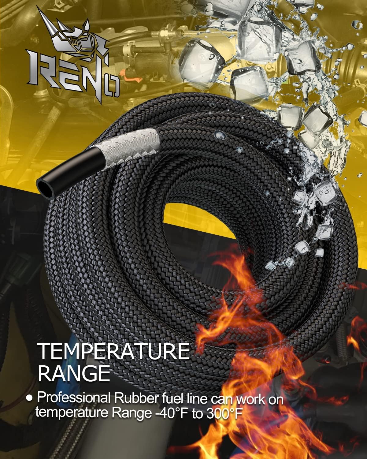 Kit manguera combustible 8AN trenzada CPE 10" negro