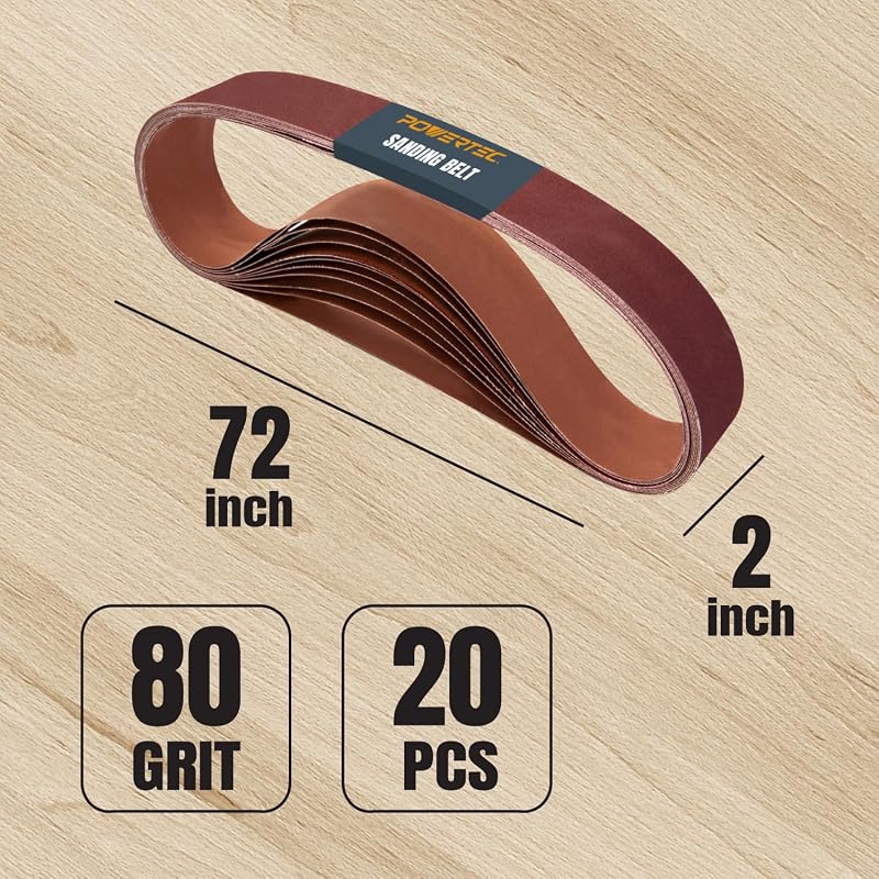 2 Correas Lijado 72" Grano 80 para Amoladora 20 Uds