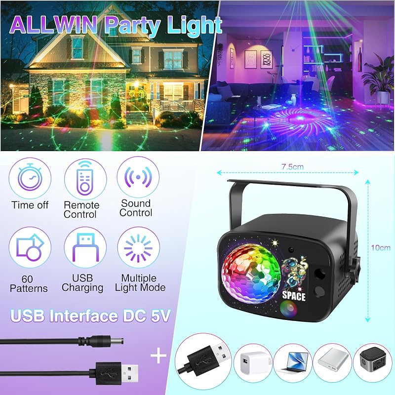 Luces estroboscópicas RGB activadas por sonido para fiestas DJ