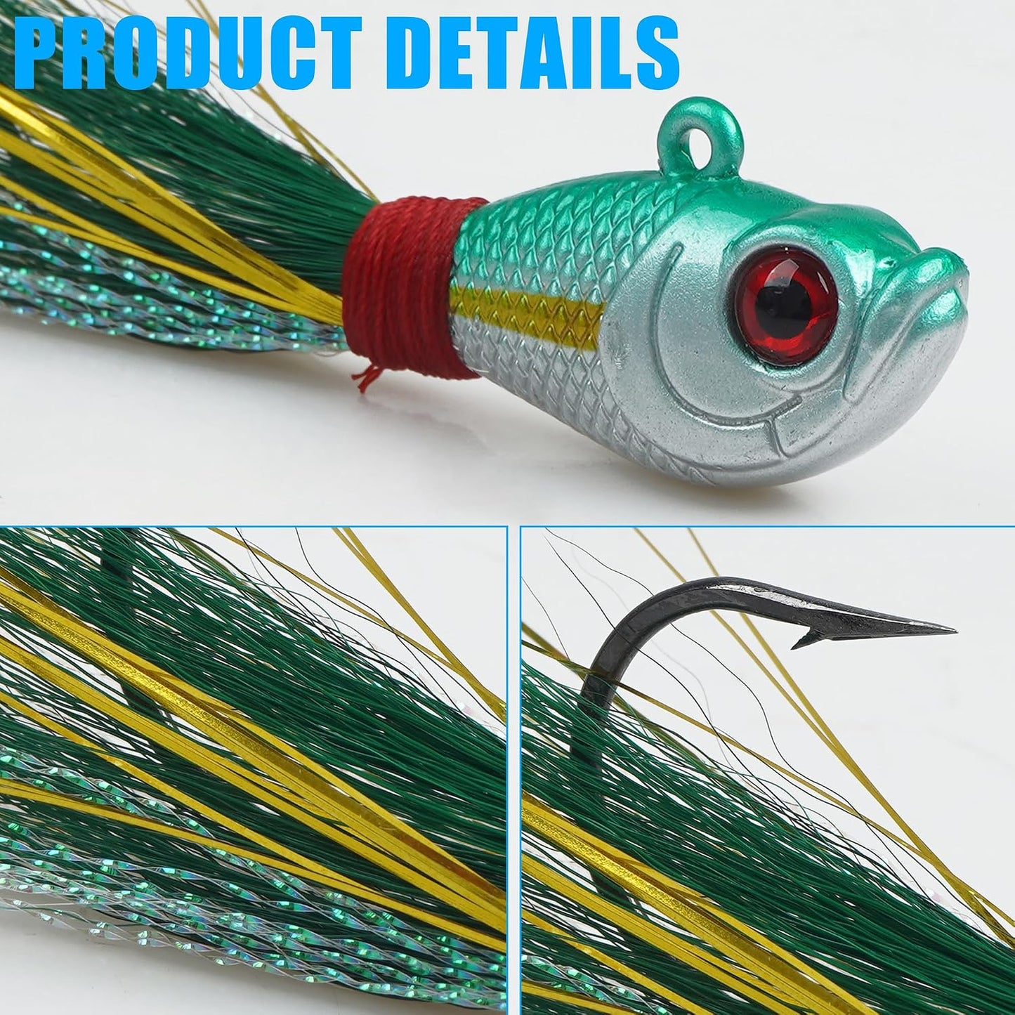 Señuelos Bucktail para pesca salada y dulce 5 pack