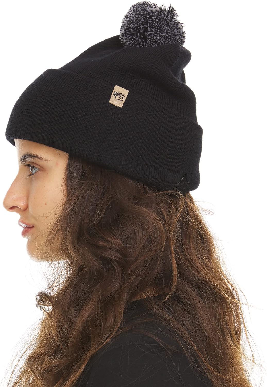 Gorro punto lana merina pompón invierno