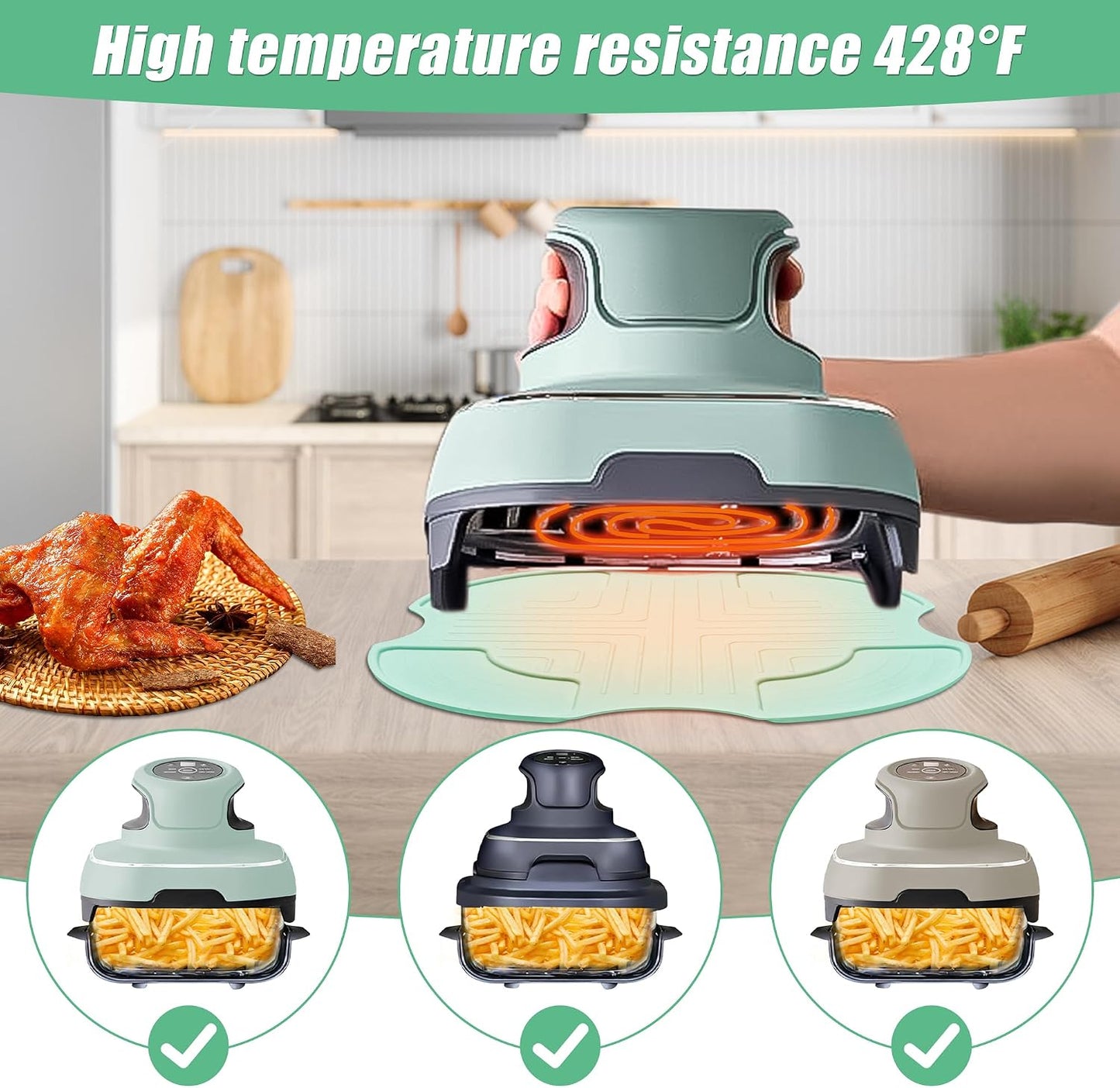 Almohadilla silicona antiderrap para freidora Ninja Crispi