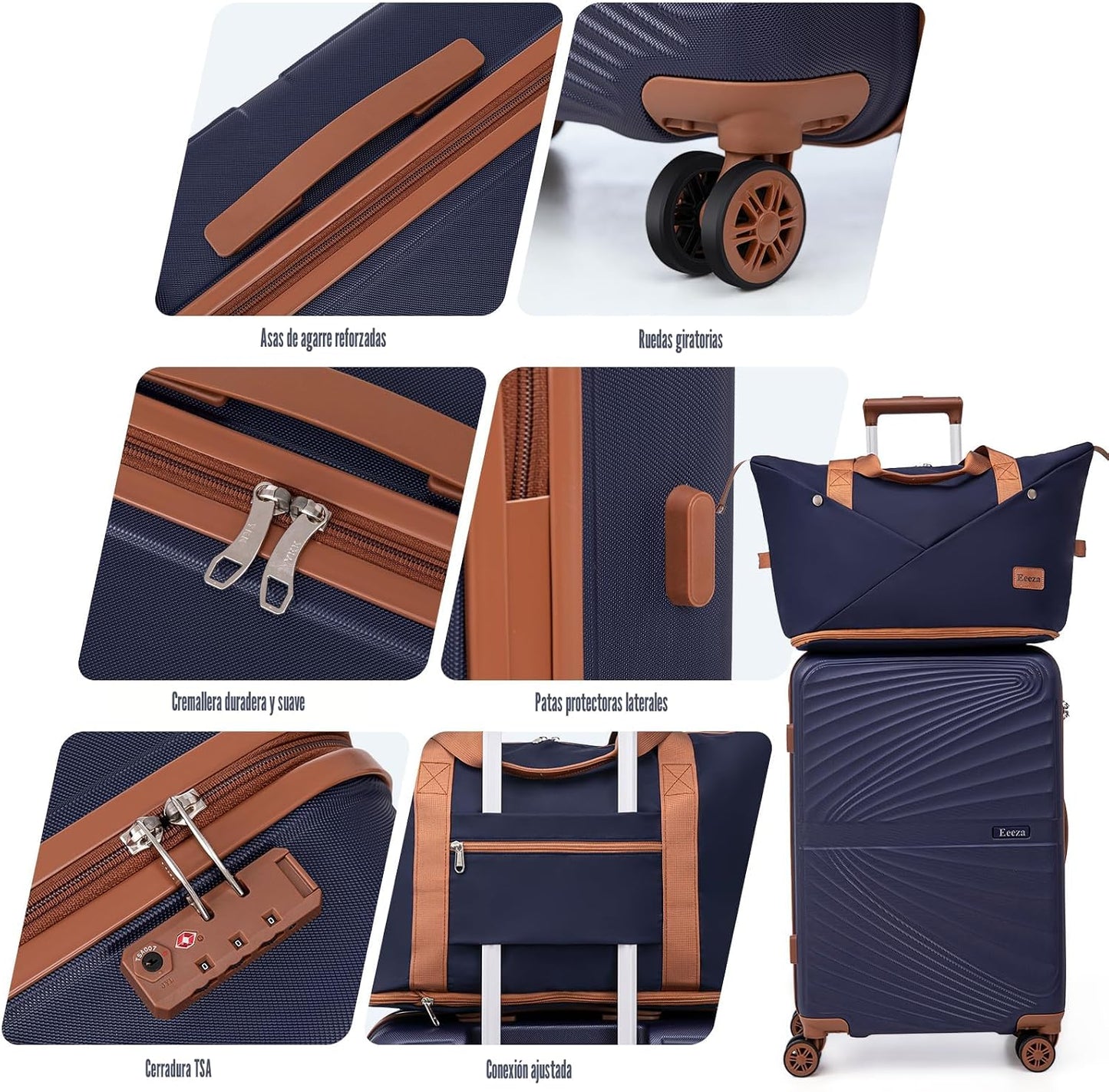 Set 5 Pzas Maletas Rígida ABS Ruedas Giratorias