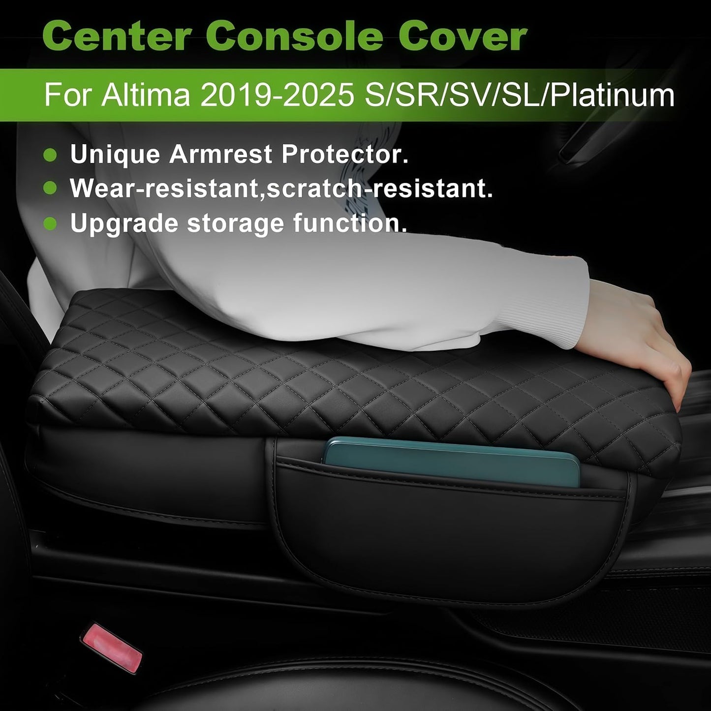Funda reposabrazos consola Nissan Altima 19-25 piel