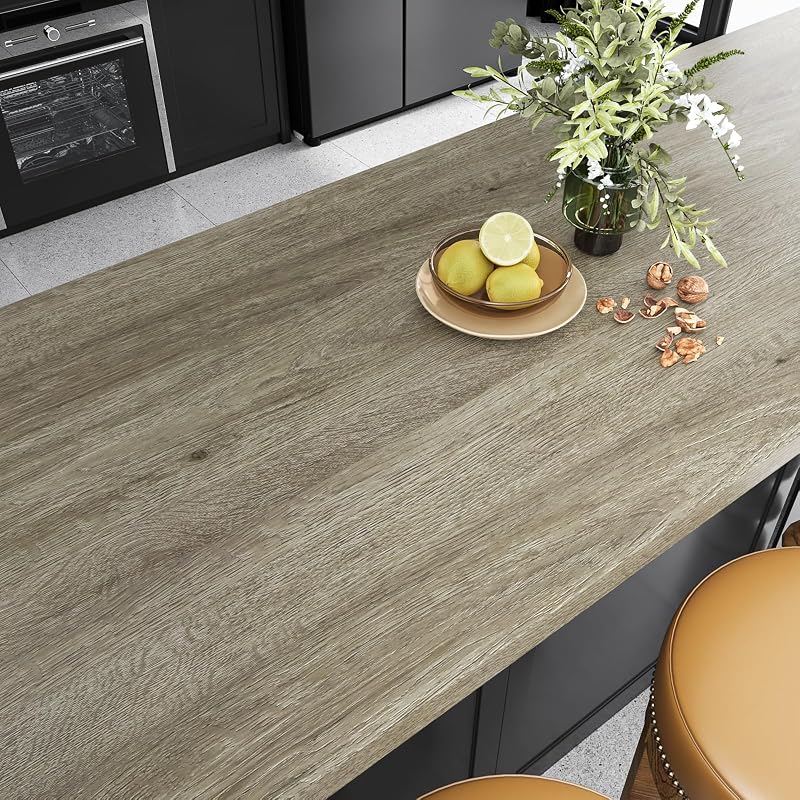 Papel contacto madera roble gris 15.7x354" impermeable