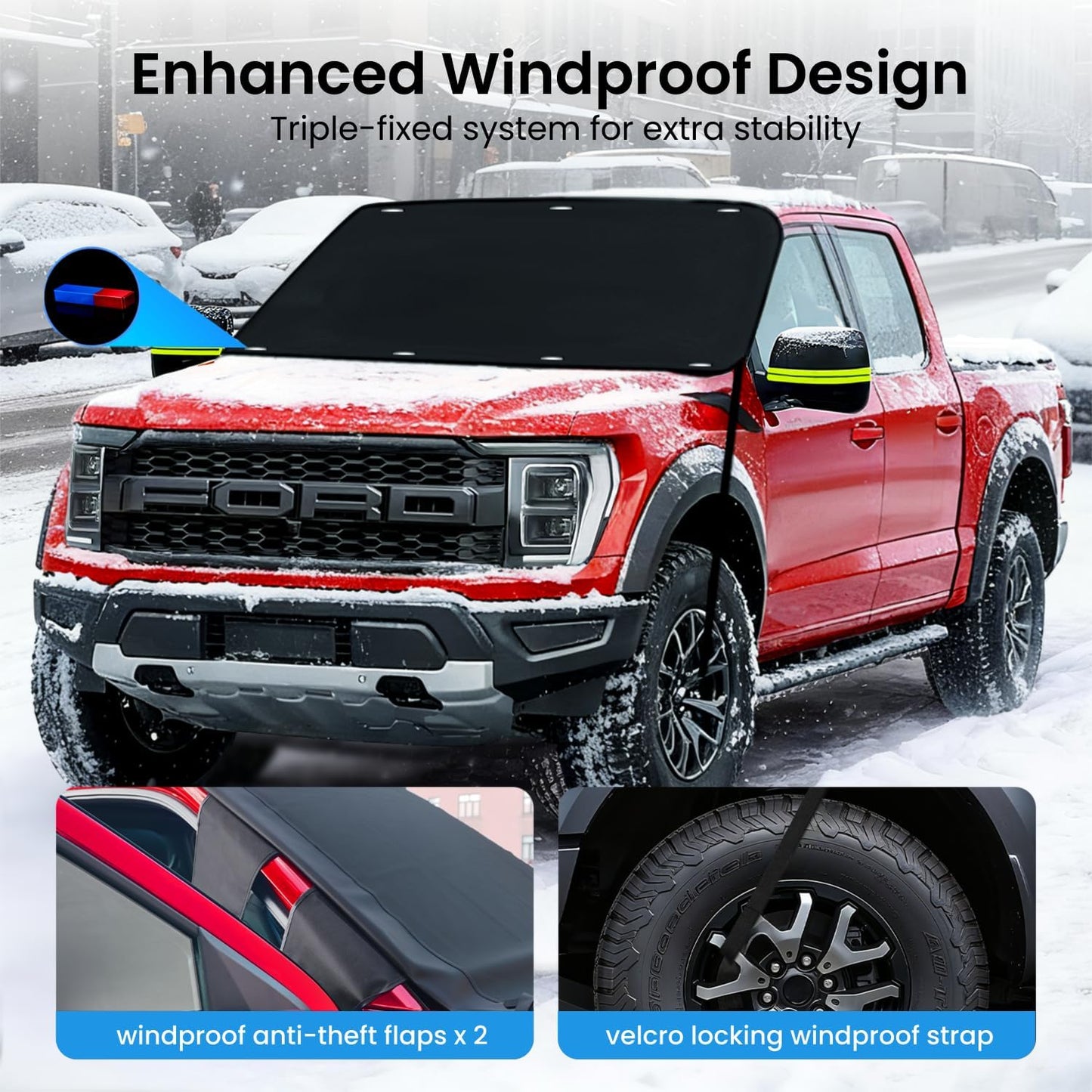 Funda parabrisas ajuste magnético resistente clima invierno