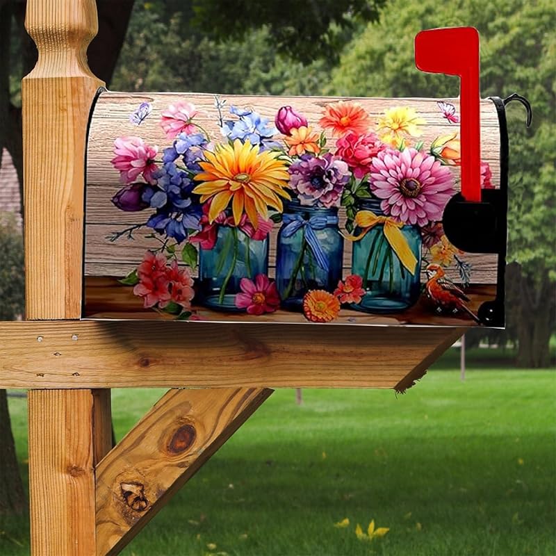 Fundas magnéticas para buzón 18x21pulg diseño flores rústico