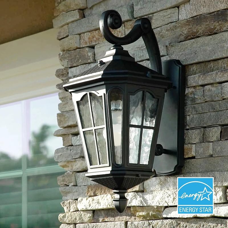 Farol LED pared exterior 19" luz negra incluye bombilla