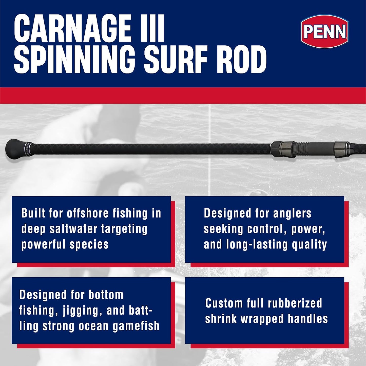 Caña Pesca Surf Spinning Penn Carnage II