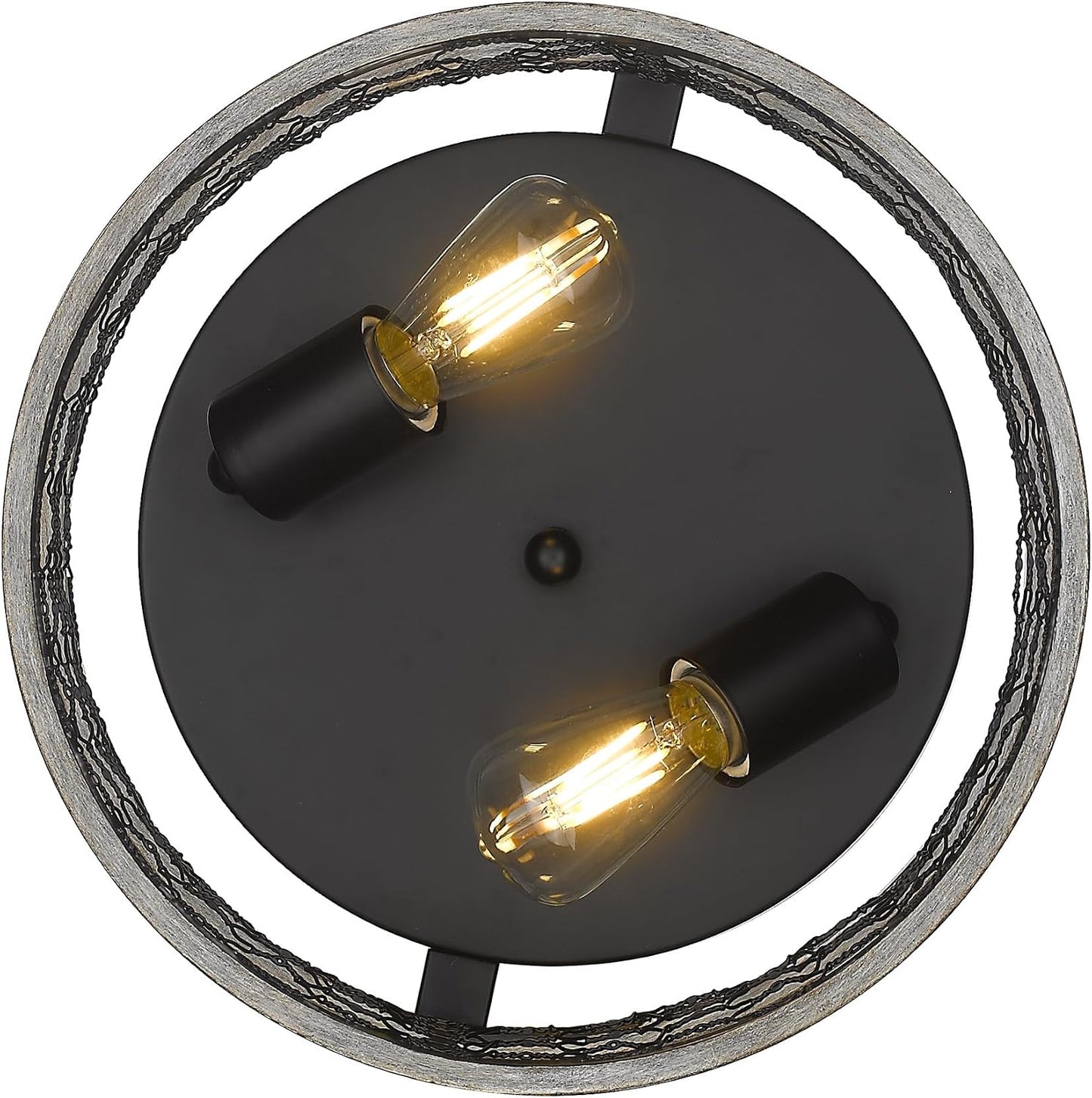 Soporte empotrado 2 luces color negro mate