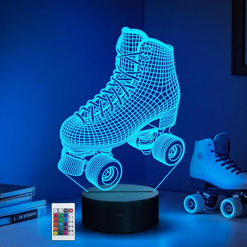Luz Nocturna Led 3D Patinaje con Control Remoto