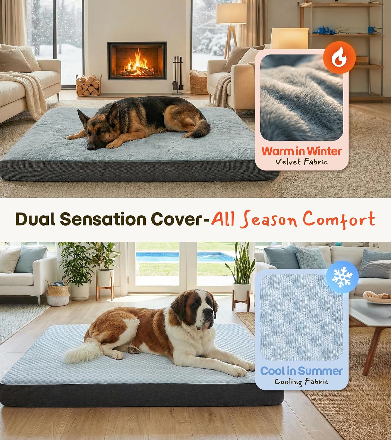 Cama perro tapete refrescante 41x27pulg doble superficie